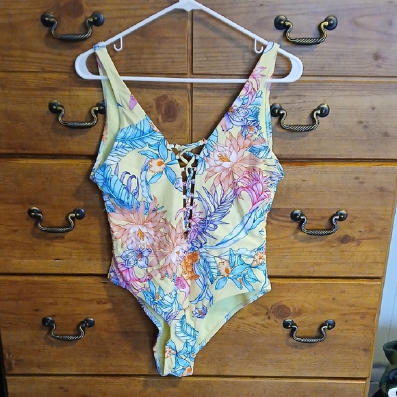 TiniBikini Other - TiniBikini Yellow Floral Swimsuit Size:XL